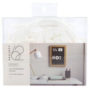 Project 62 Letterboard Icons 40-Count White Plastic For Home Decor & Office Orga